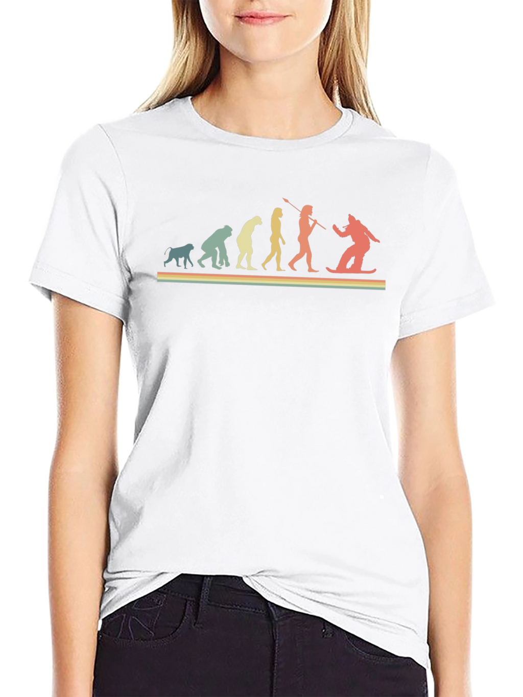 Evolution of Snowboarding Black T-Shirt