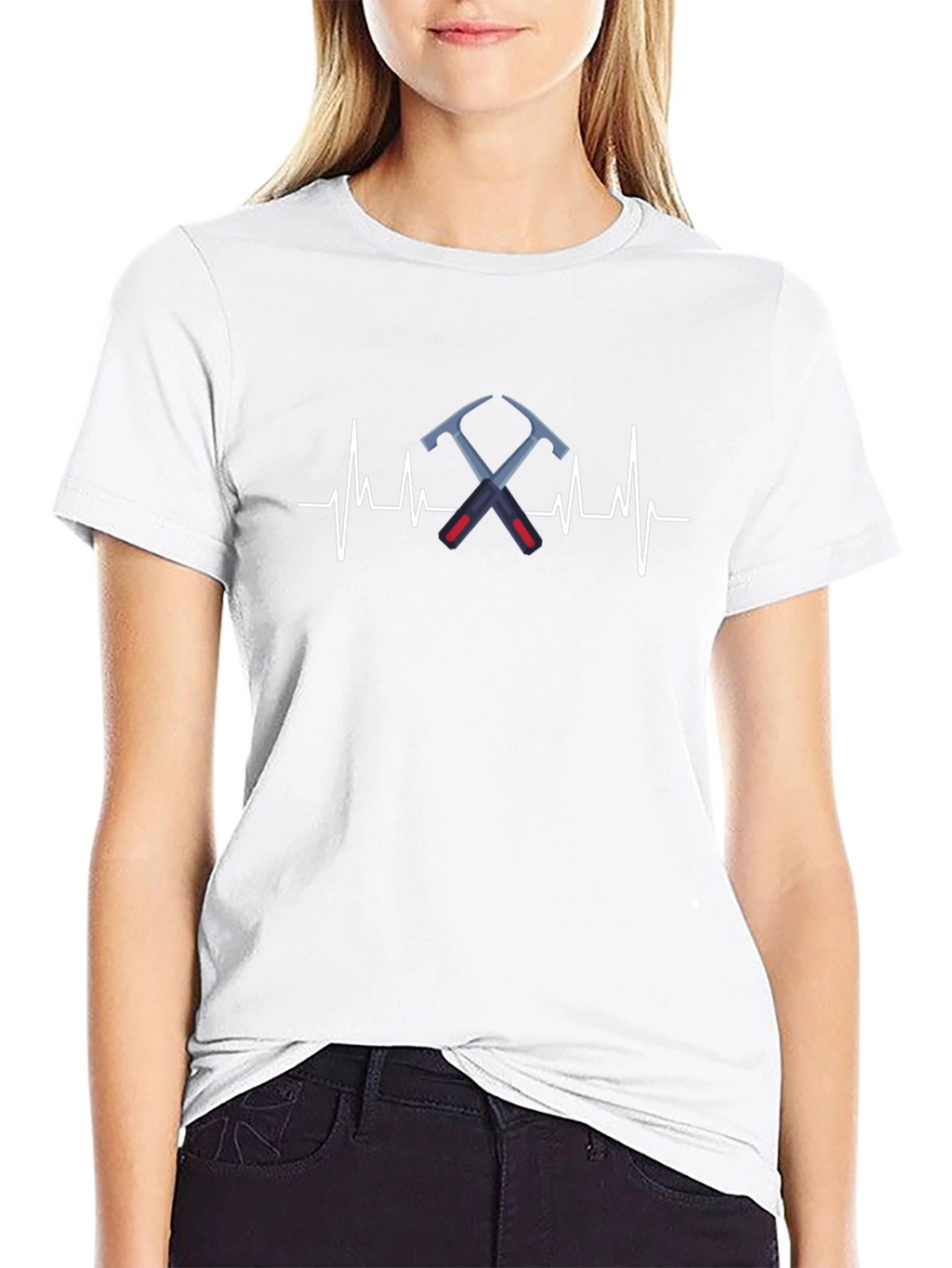 Pickaxe Heartbeat T-Shirt - Rock Climbing & Geology