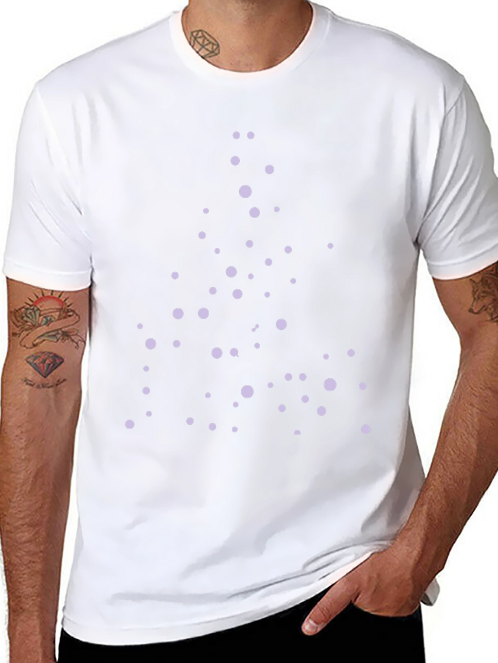 Modern Dotted Design Black T-Shirt