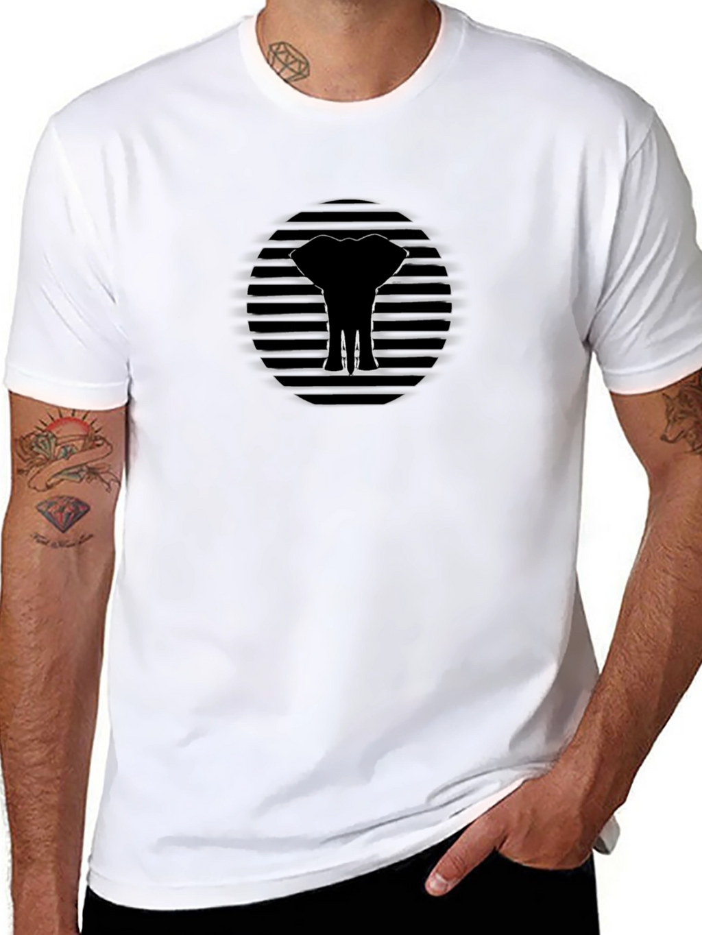 Elephant Silhouette Graphic Tee - Modern Style