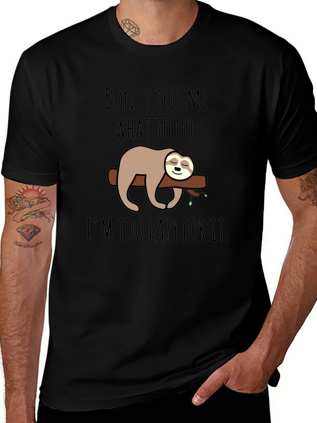 Lazy Sloth Graphic T-Shirt - Funny Relaxed Tee