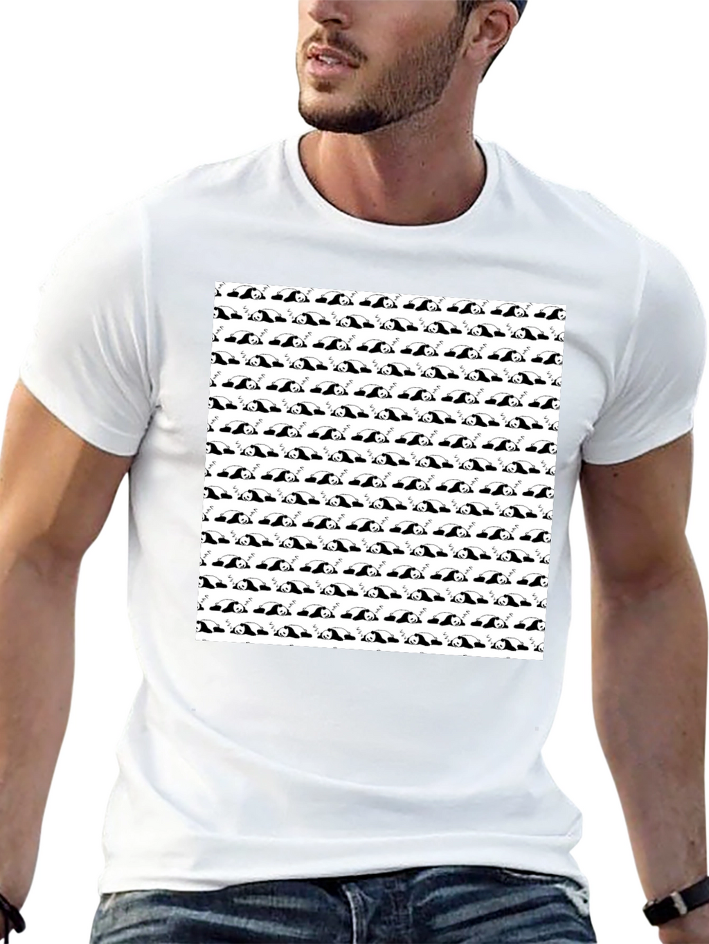 Panda Patterned Graphic Tee - Soft Cotton Casual Shirt