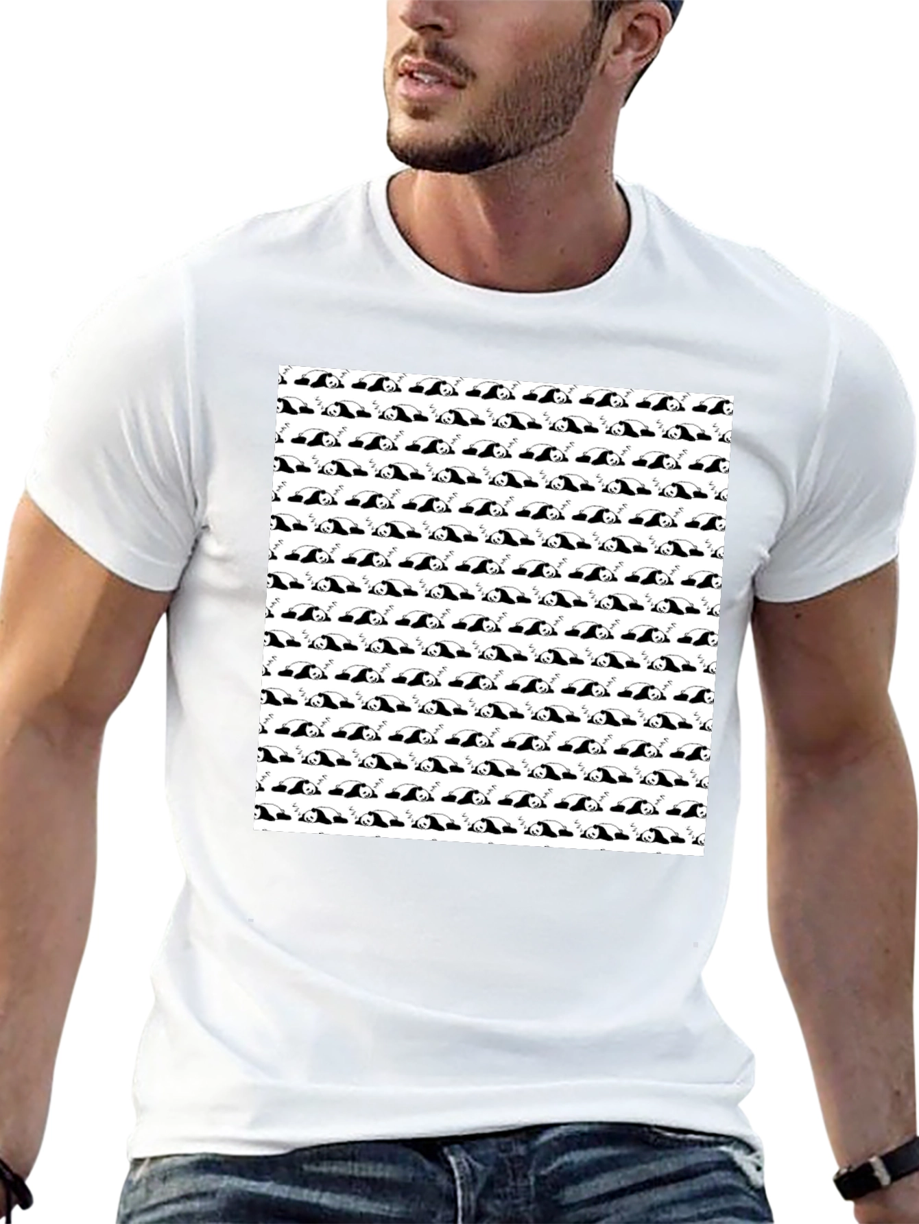 Panda Patterned Graphic Tee - Soft Cotton Casual Shirt