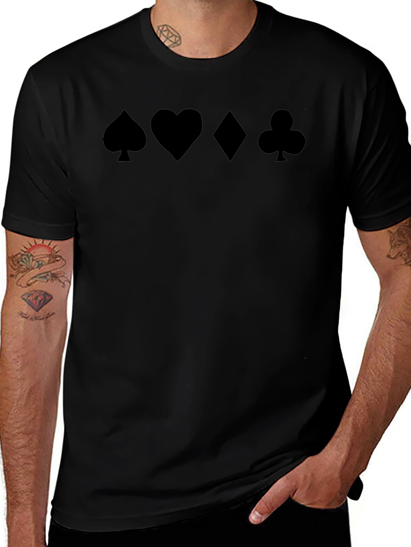 Suits Black T-Shirt - Card Symbols