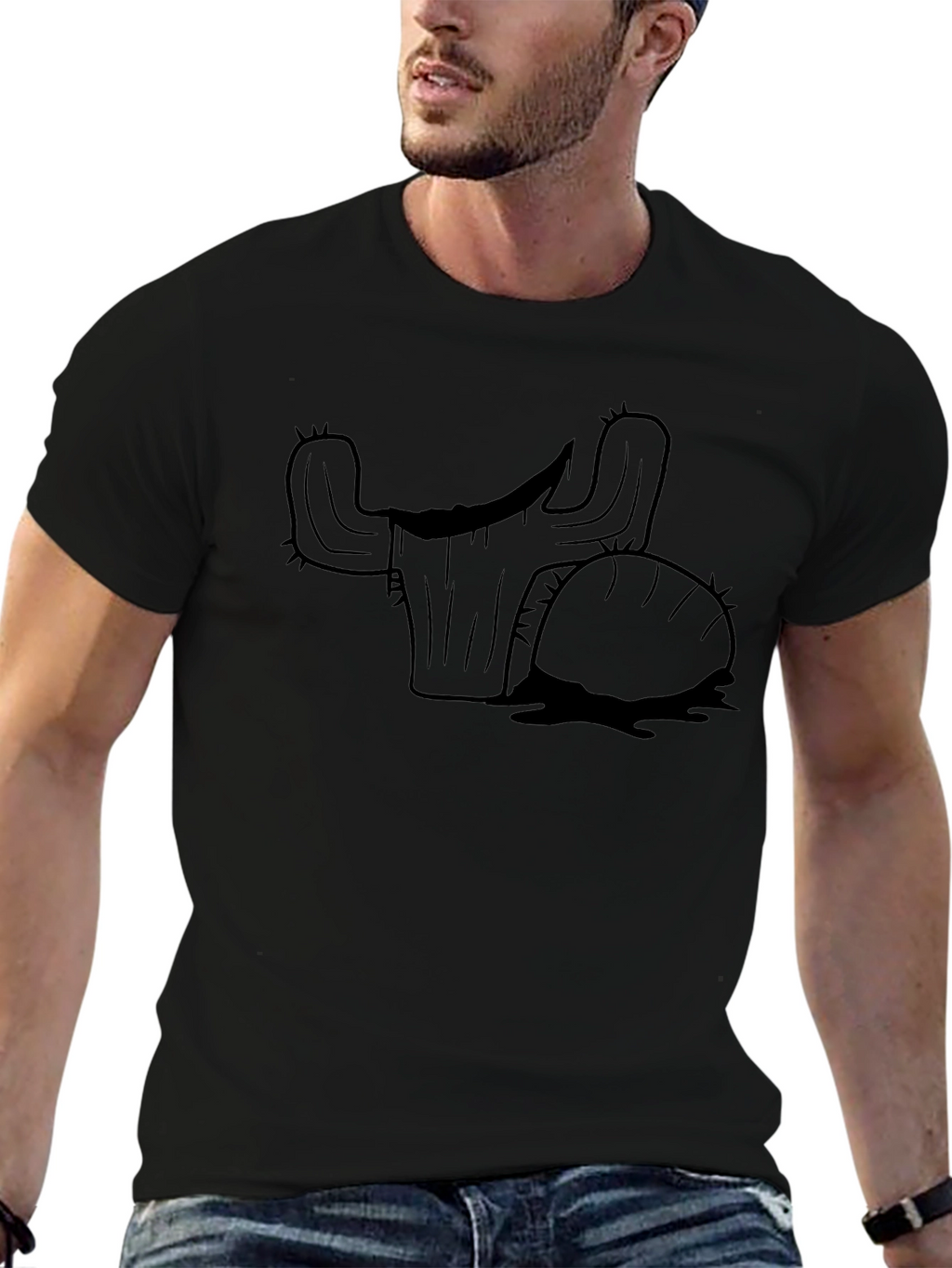 Cactus Silhouette Black T-Shirt