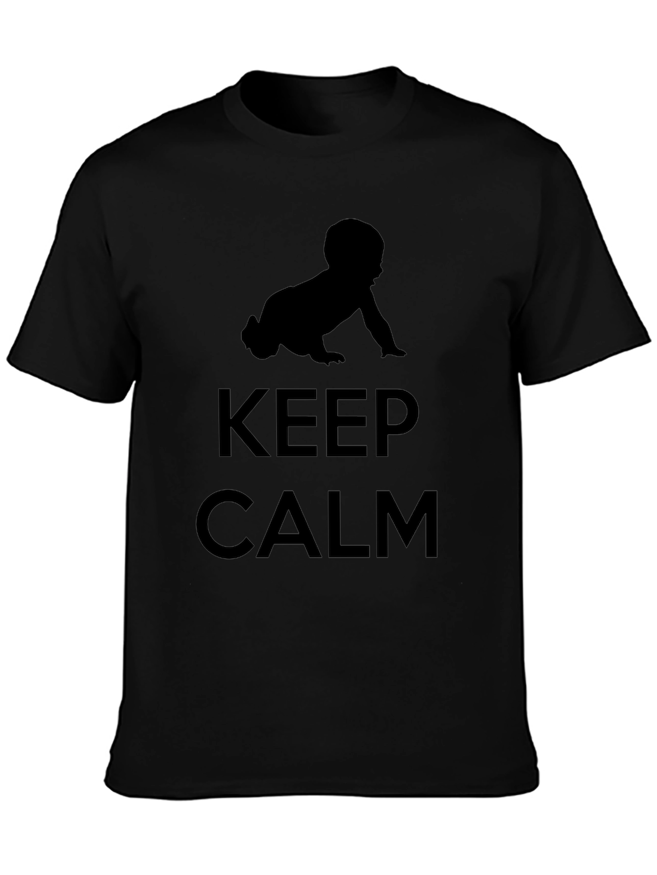 Keep Calm Baby Crawling Black T-Shirt
