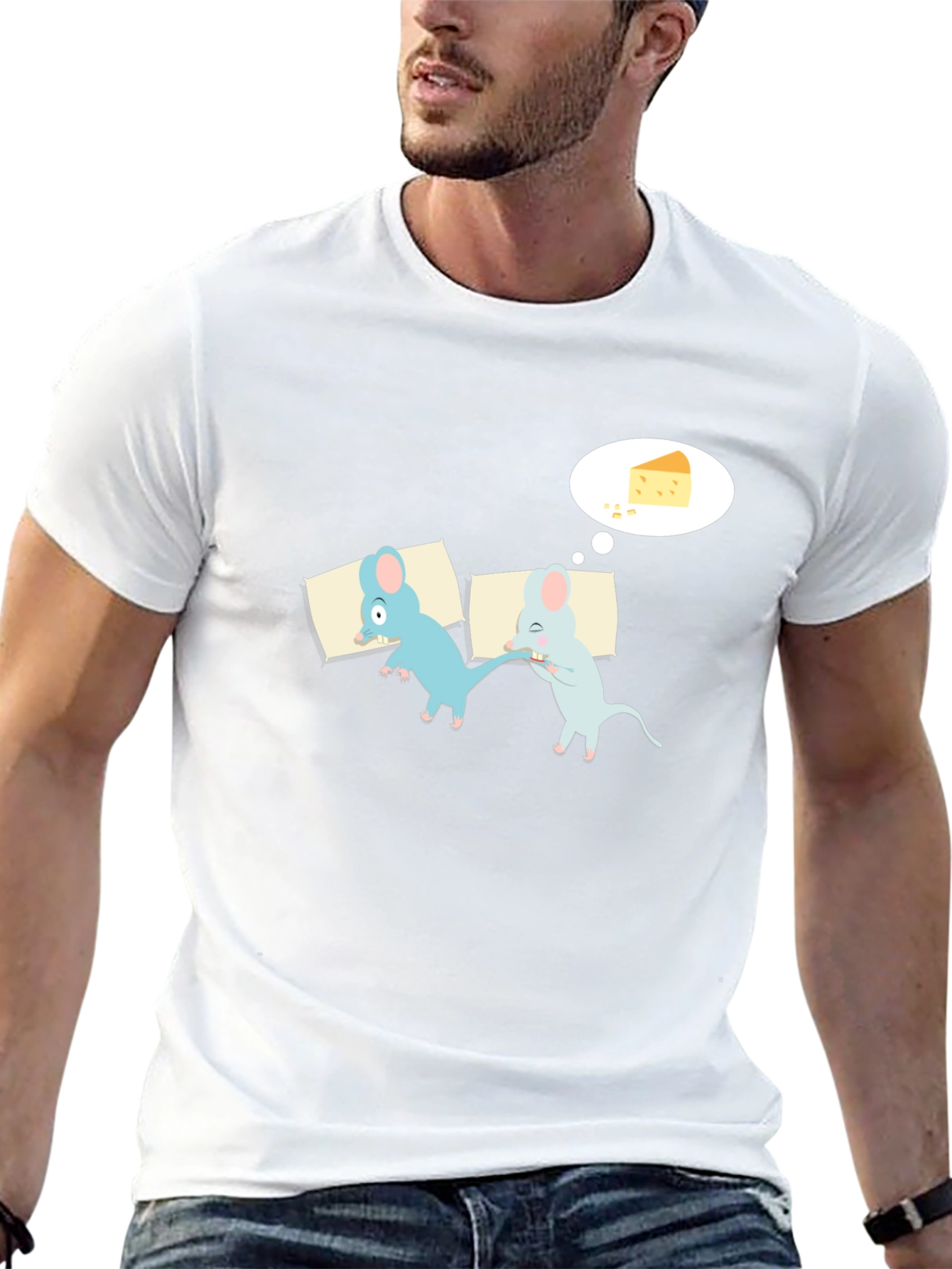Funny Sleeping Mice Cheese Dream Graphic Tee
