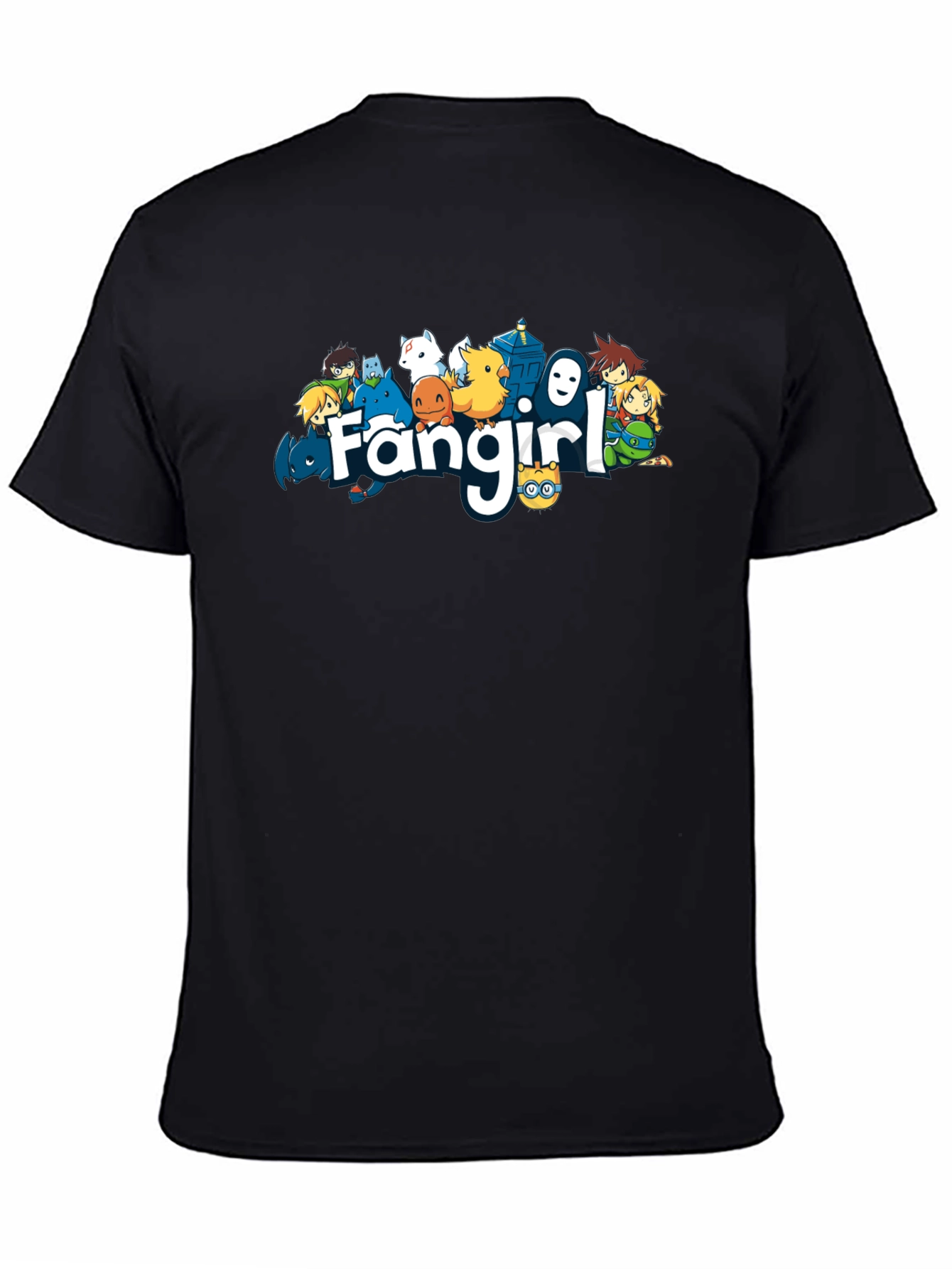 Fangirl Anime Cartoon Black T-Shirt