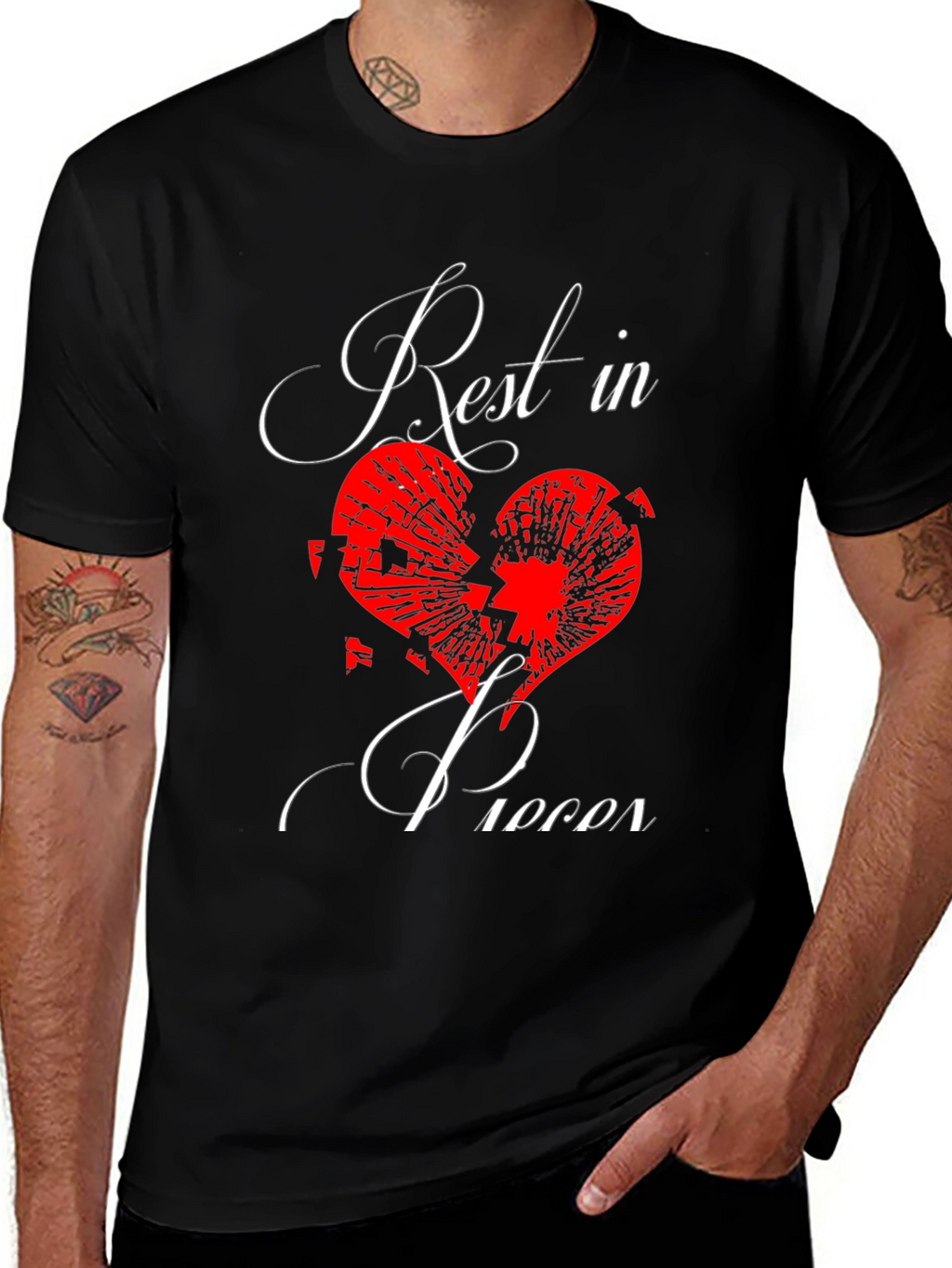 Rest in Pieces Broken Heart Graphic Tee