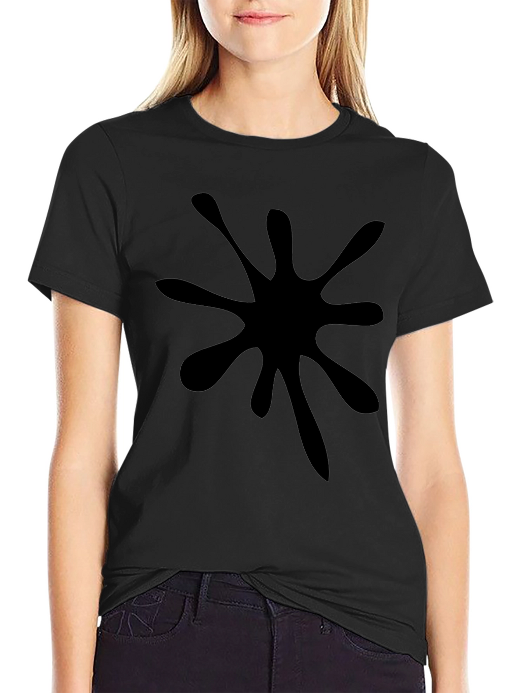 Black Splatter Graphic Tee - Mens Casual Top