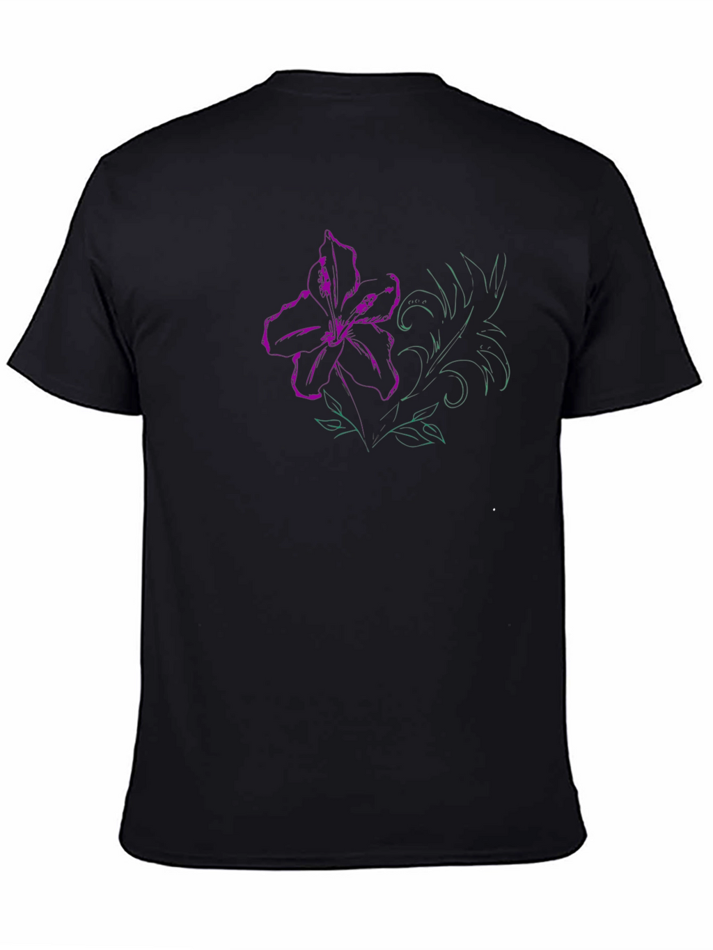 Floral Print T-Shirt - Artistic Lily Design