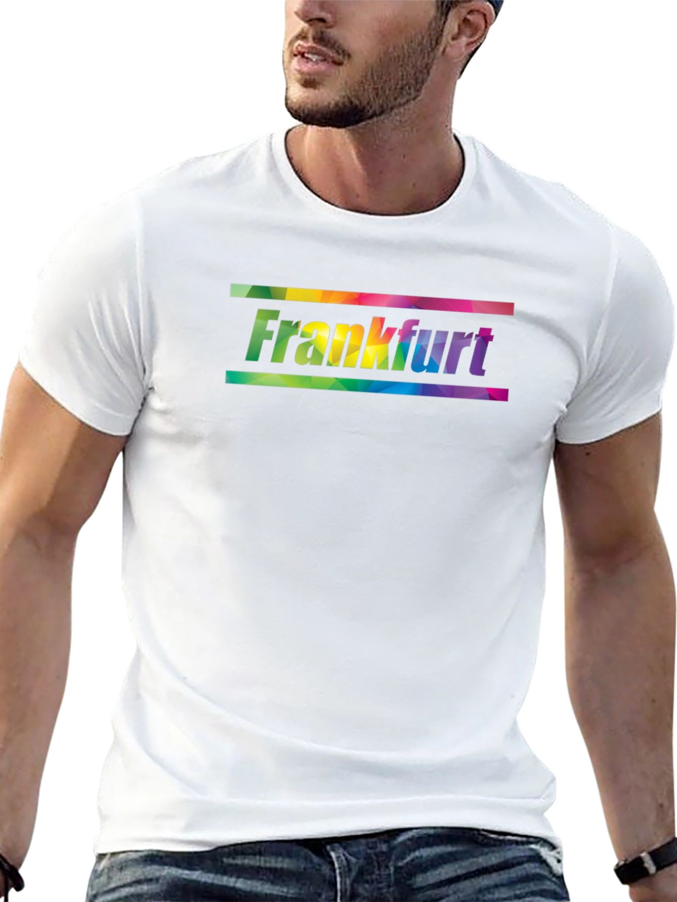 Frankfurt Rainbow Graphic Black T-Shirt