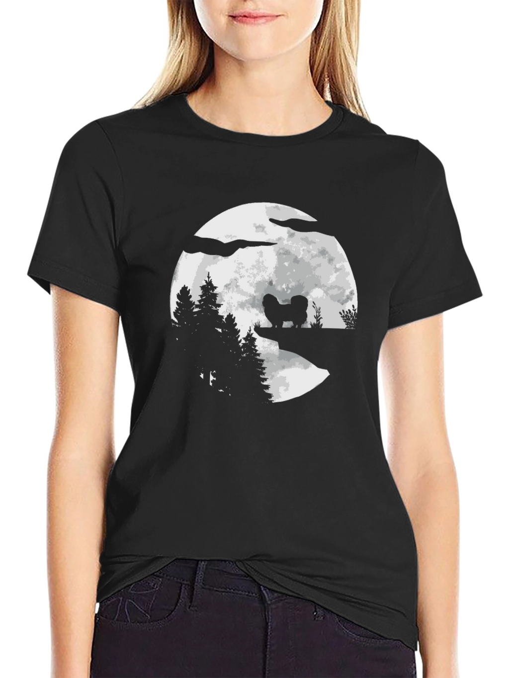 Moonlit Dog Silhouette T-Shirt
