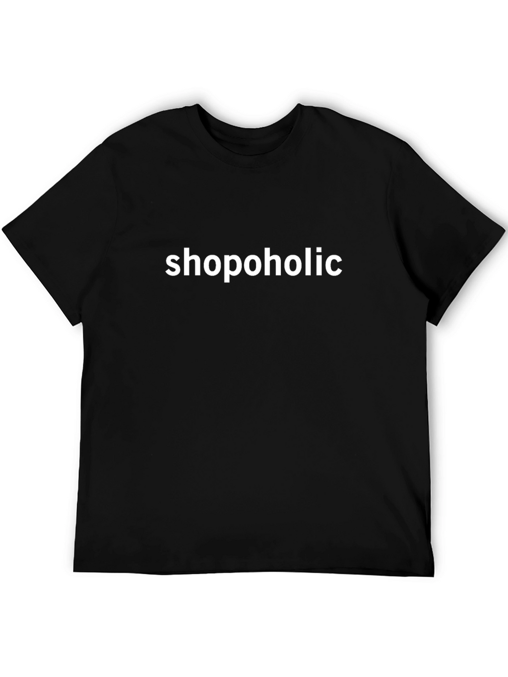 Shopoholic Black T-Shirt - Trendy Casual Wear