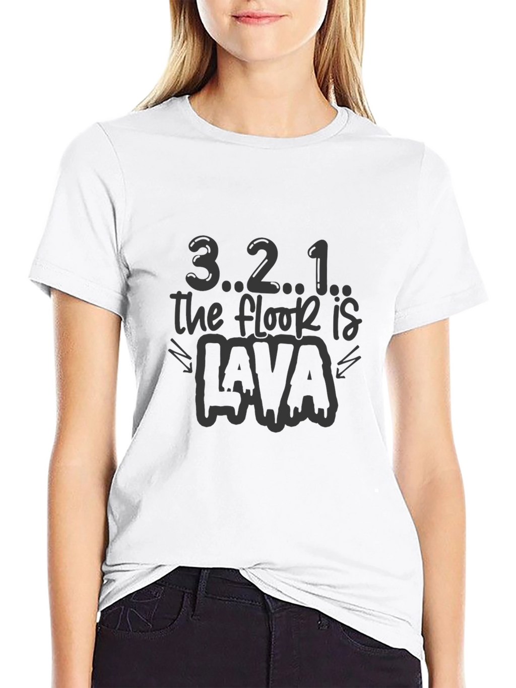 321 The Floor Is Lava Black T-Shirt