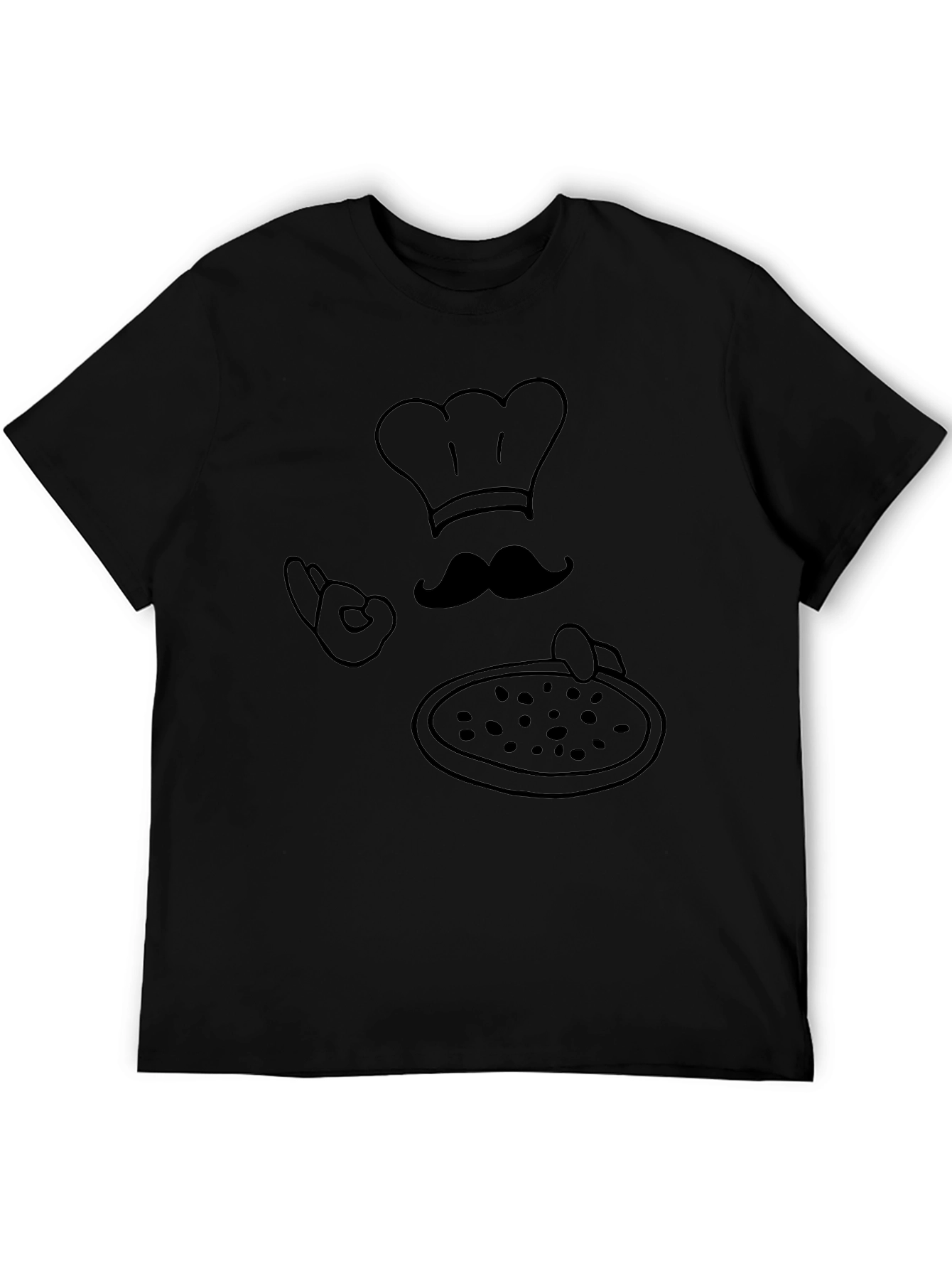 Chef Pizza Graphic T-Shirt - Black