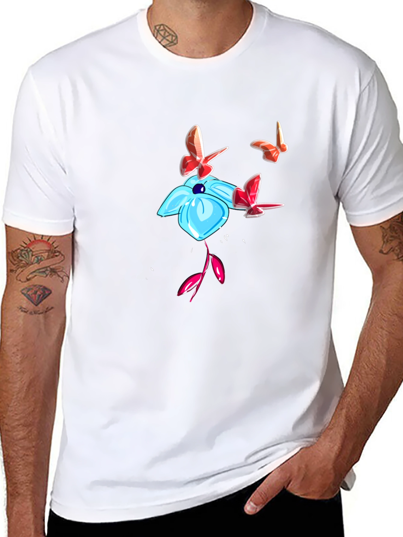 Floral Butterfly Graphic T-Shirt