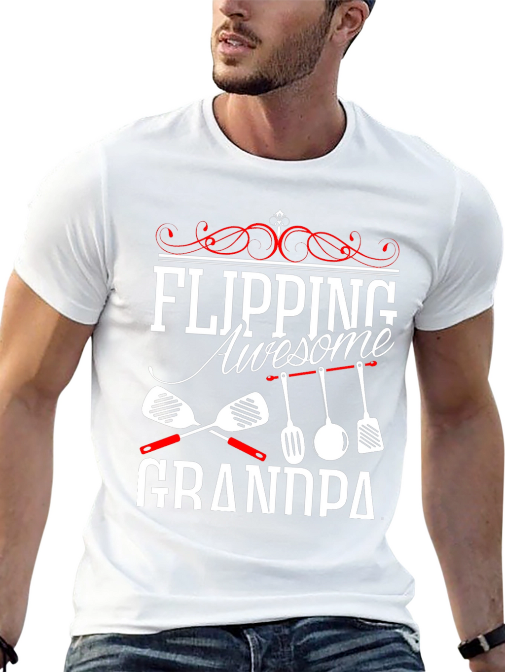 Flipping Awesome Grandpa T-Shirt - Cooking Gift