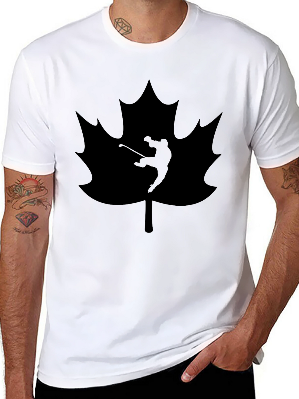 Golfing Canada Maple Leaf Black T-Shirt