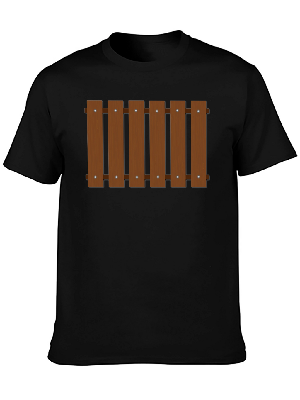 Fence Design Black T-Shirt - Novelty Graphic Tee