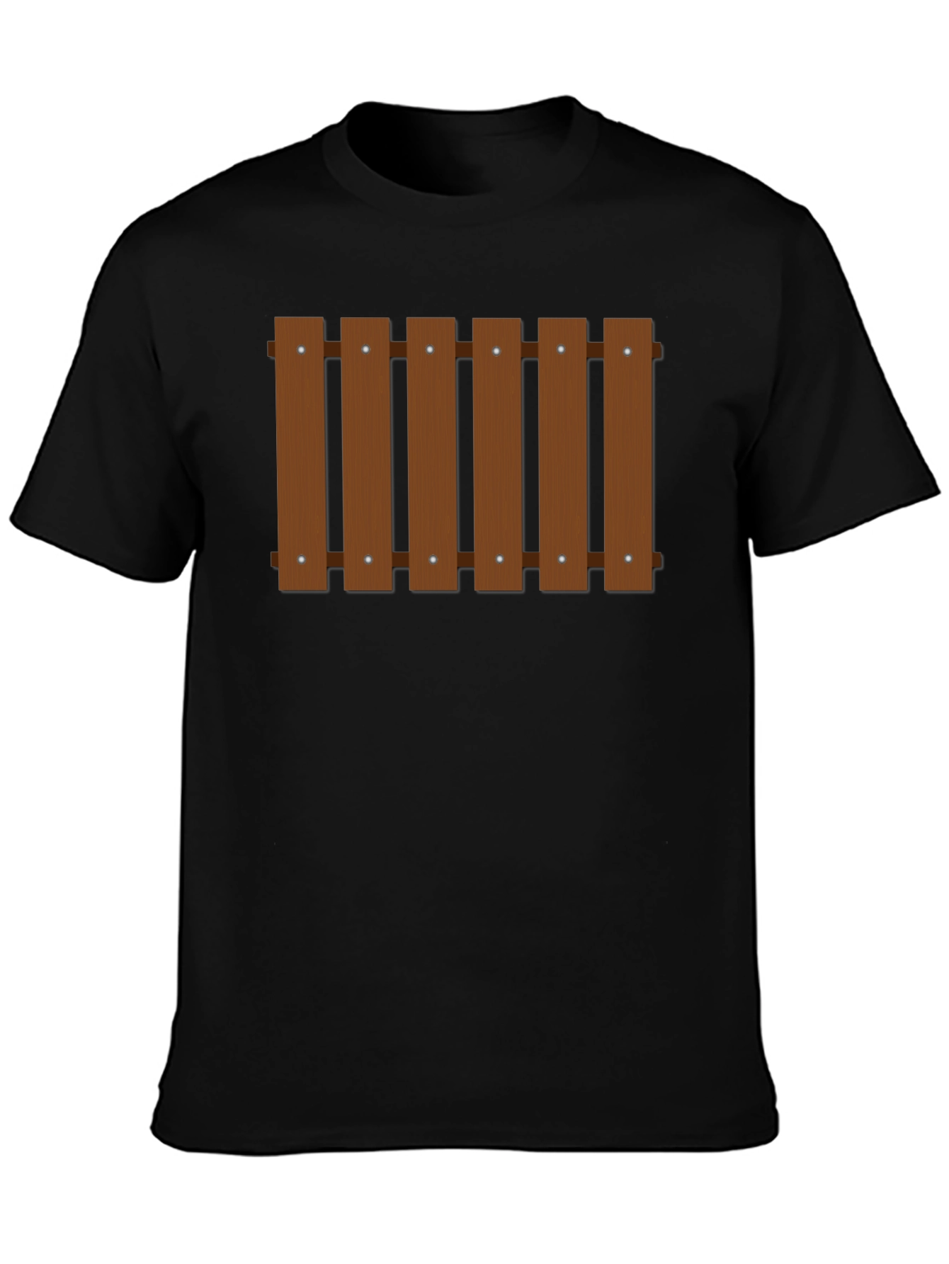 Fence Design Black T-Shirt - Novelty Graphic Tee