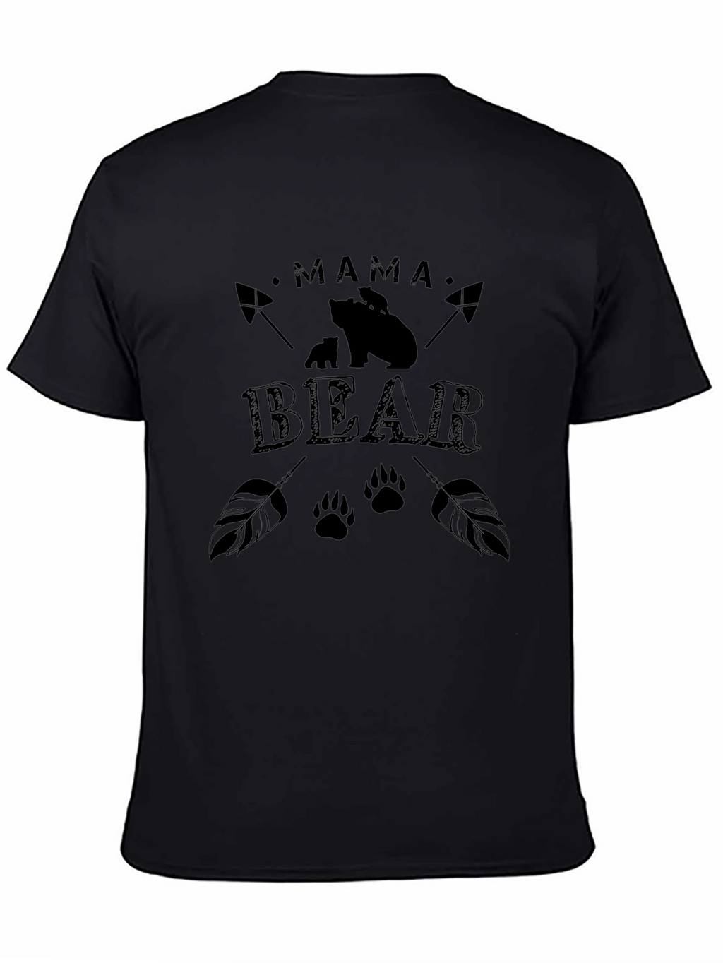 Mama Bear Graphic Tee - Black Cotton T-Shirt