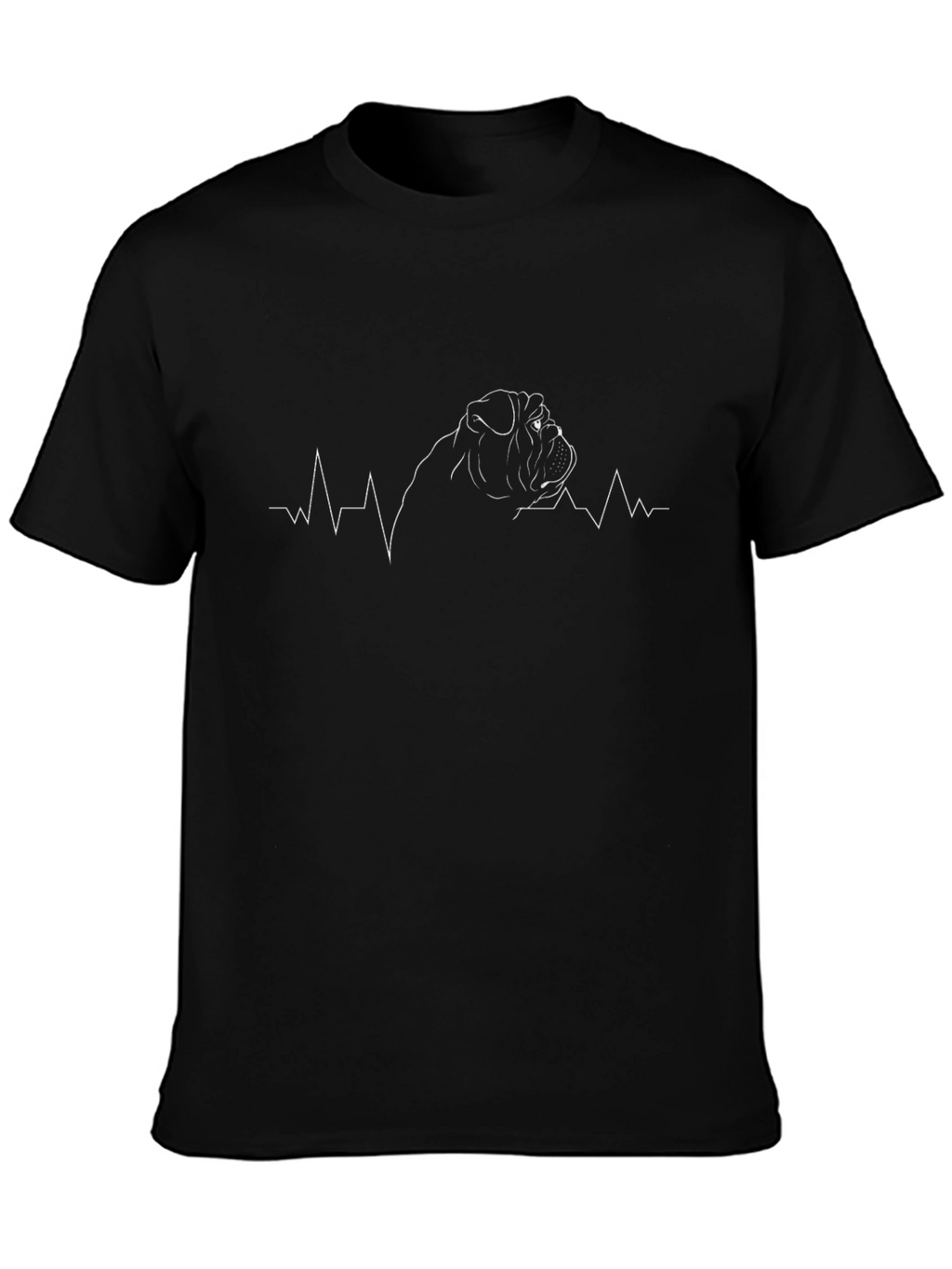 Bulldog Heartbeat Graphic Tee - Stylish Dog Lover Shirt