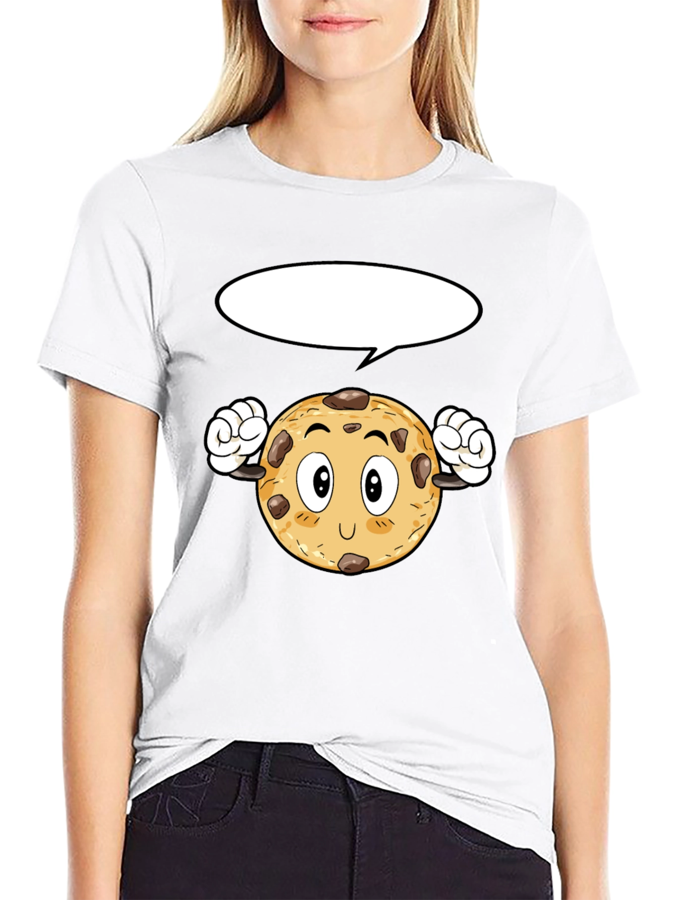 Cartoon Cookie Black T-Shirt