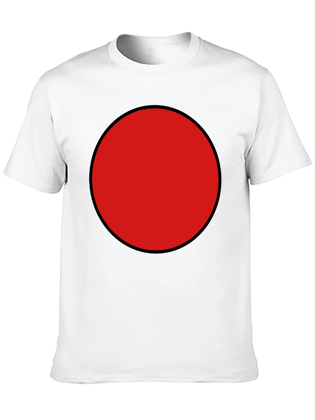Red Circle Graphic Tee - Black Cotton Blend Shirt