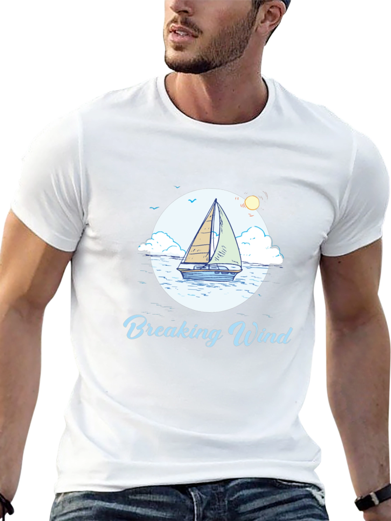 Breaking Wind Sailboat Graphic Tee