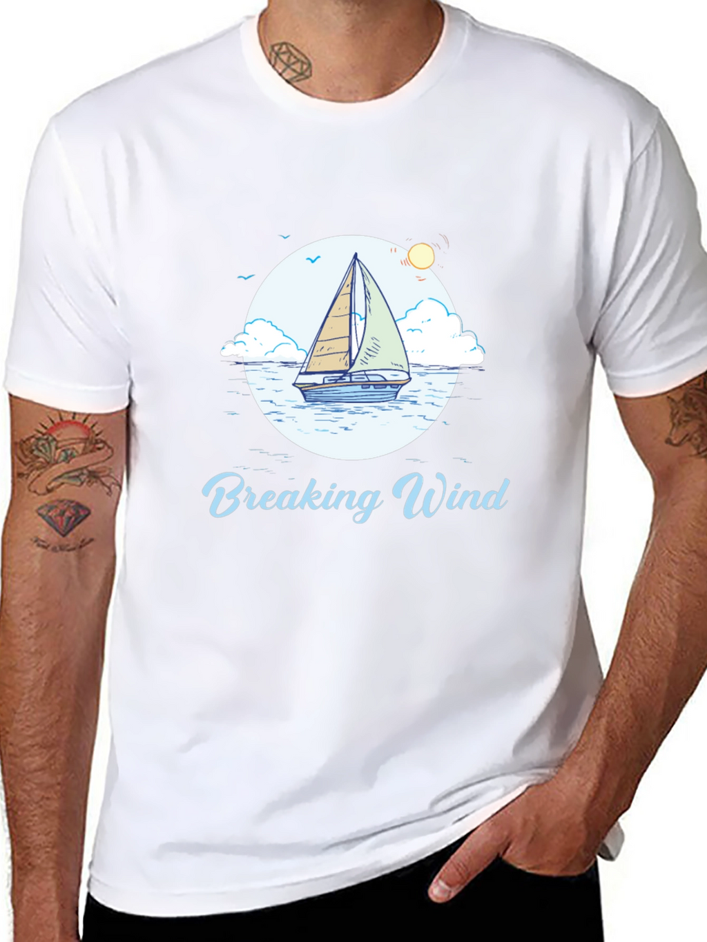 Breaking Wind Sailboat Graphic Tee