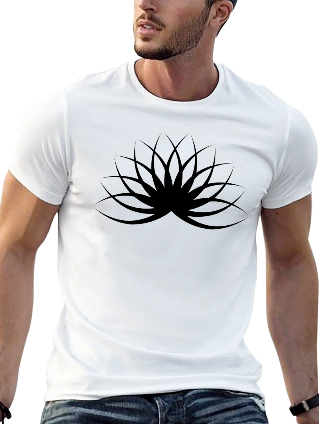 Modern Black Lotus Graphic Tee - Stylish Casual Wear