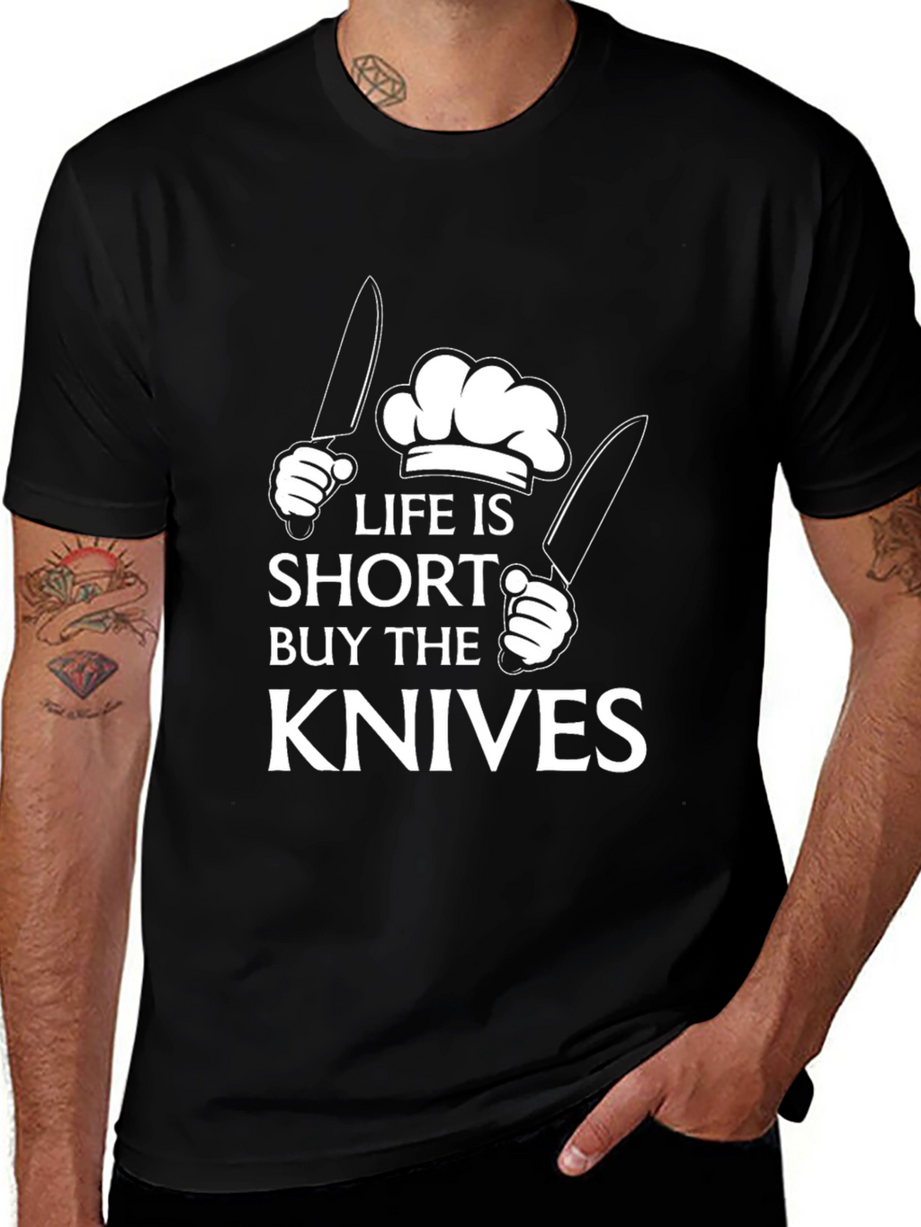 Life Is Short Buy The Knives Black T-Shirt