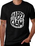 Happy as a Clam Graphic Tee - Black Cotton