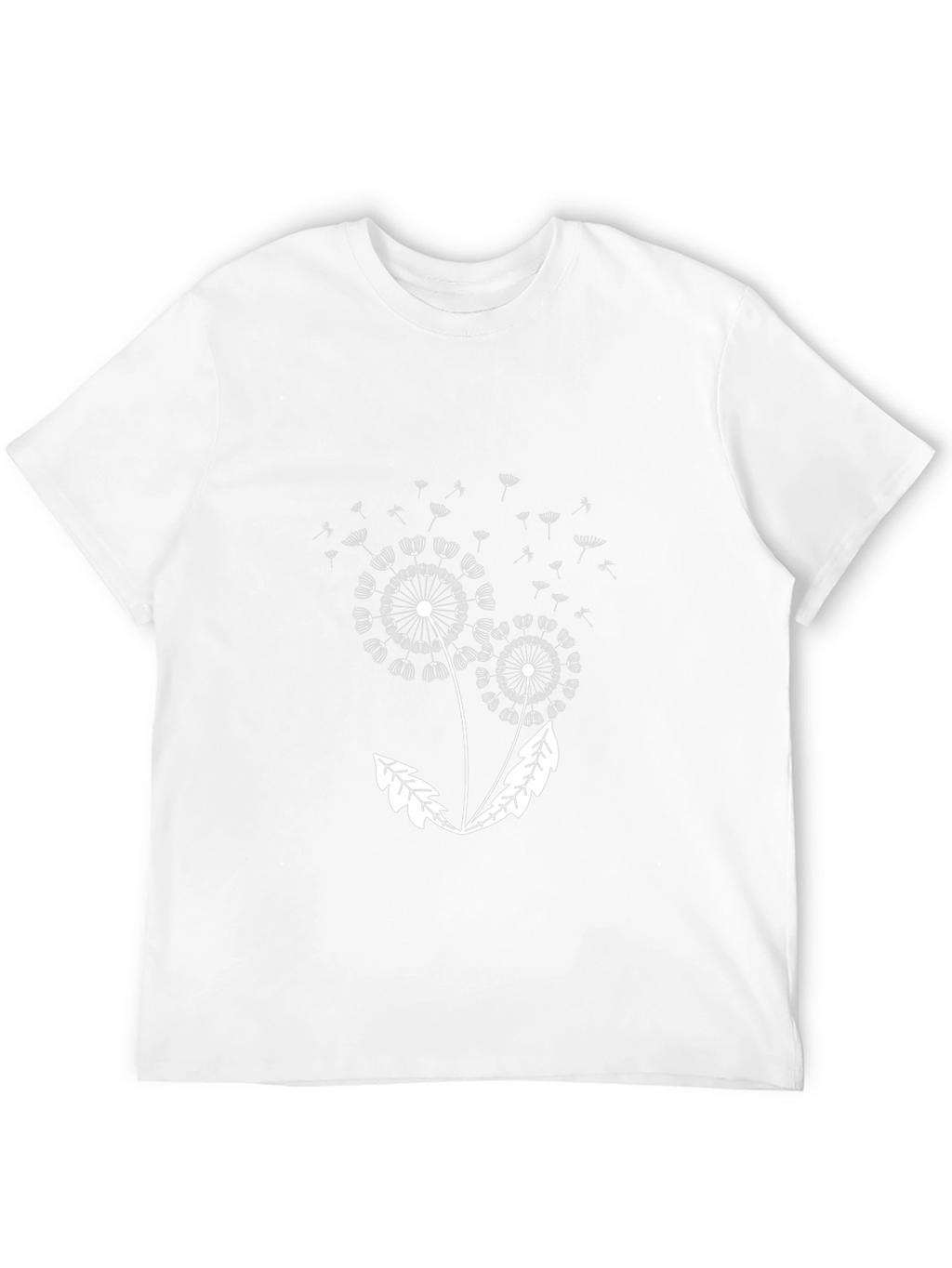 Dandelion Print Black Tee - Stylish Casual Wear