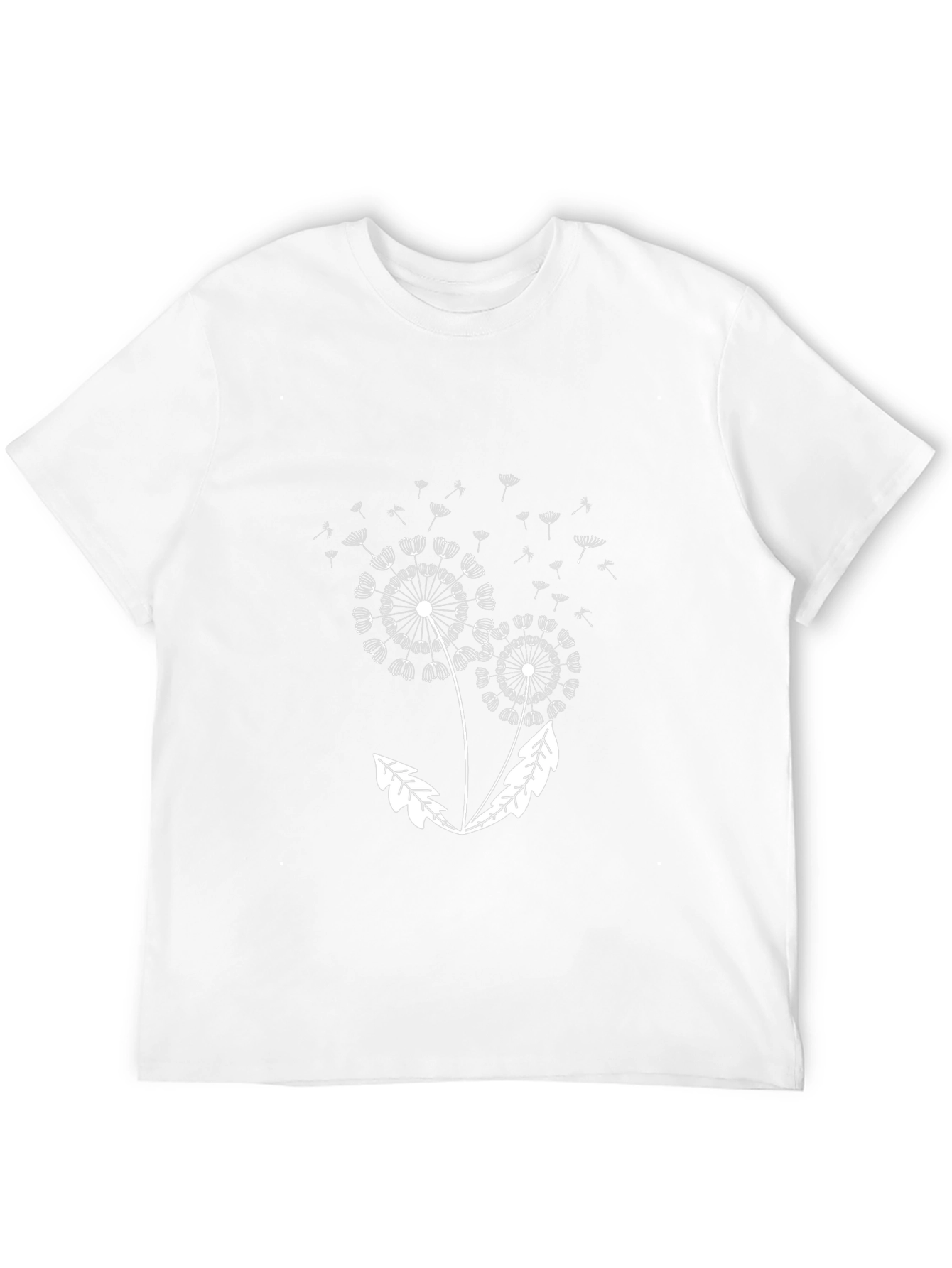 Dandelion Print Black Tee - Stylish Casual Wear