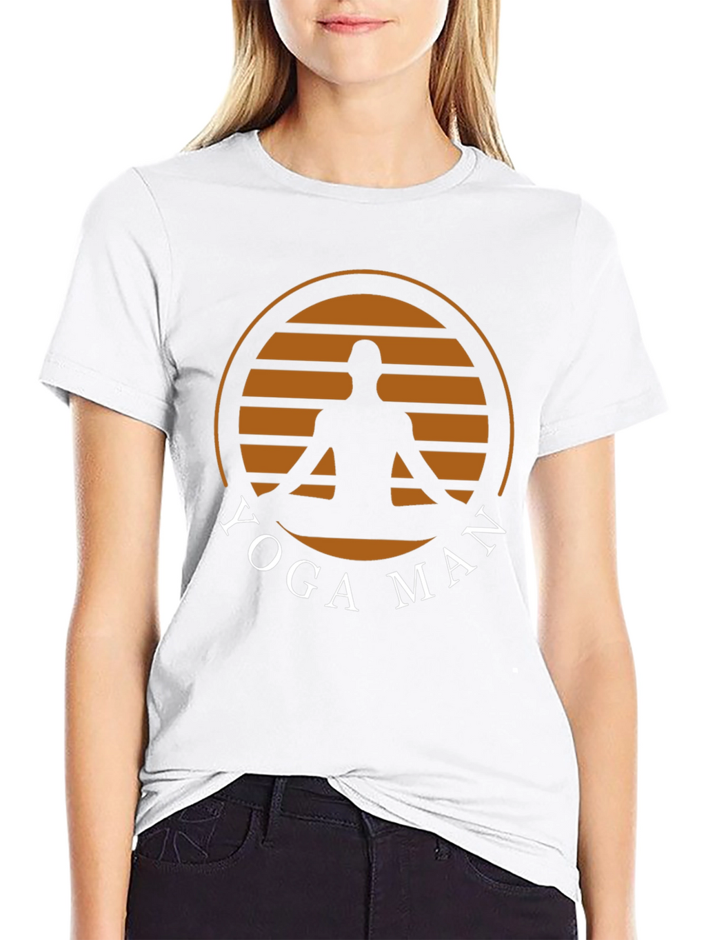 Yoga Man Graphic Tee - Black Cotton Blend T-Shirt