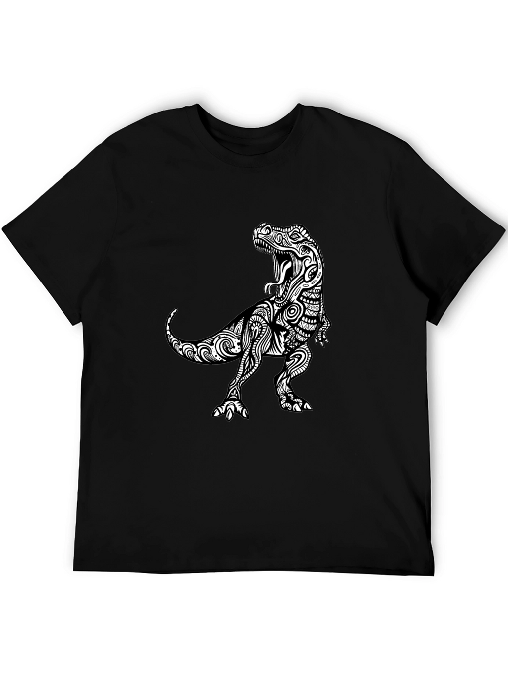 Tribal T-Rex Black Graphic Tee
