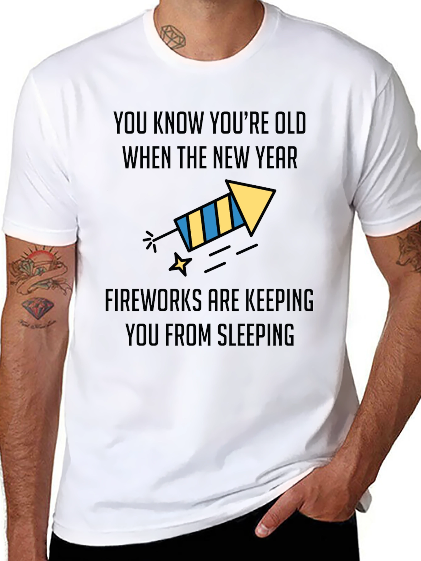 Funny New Years Old Age Fireworks T-Shirt