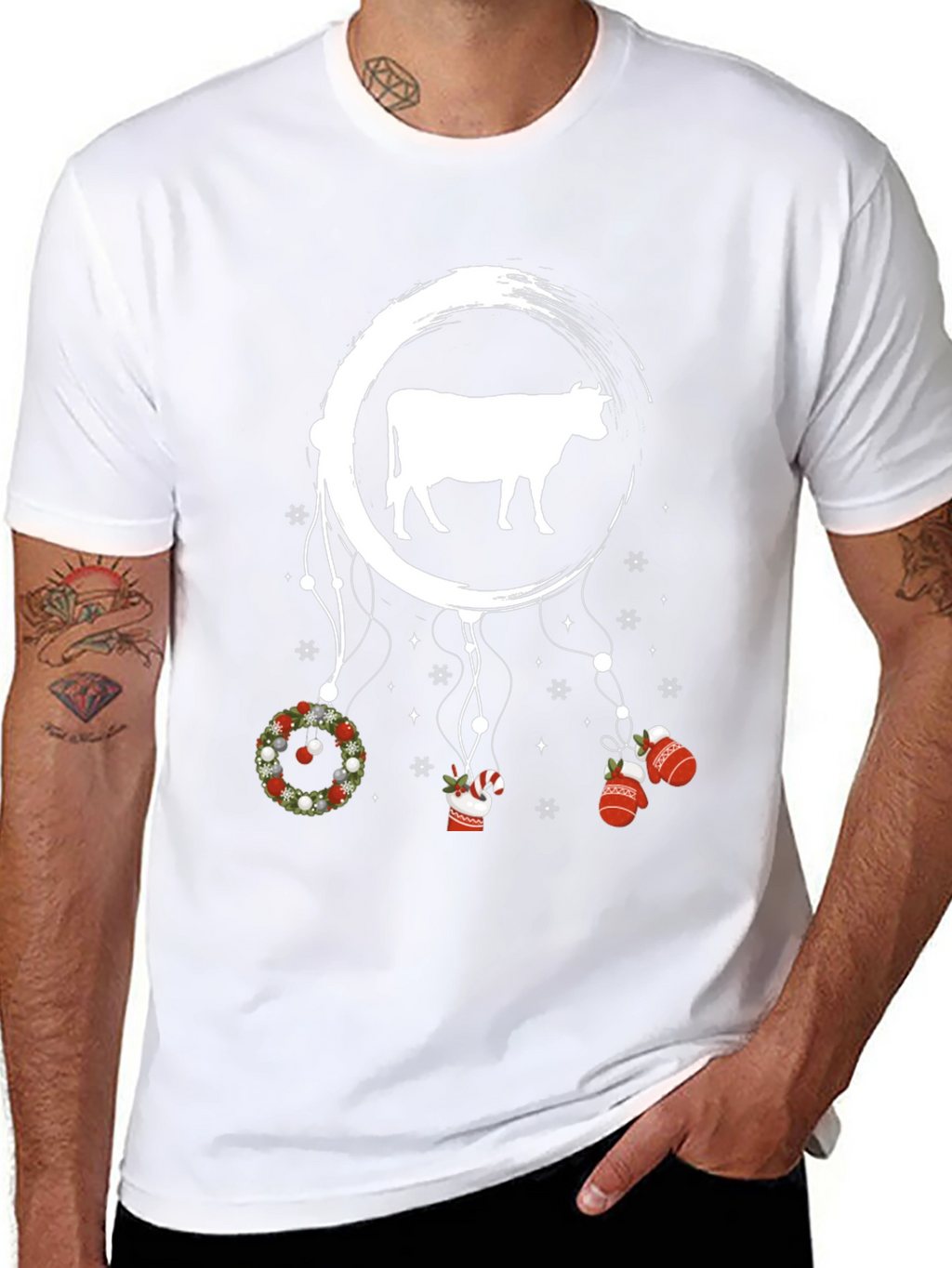 Festive Cow Dreamcatcher Graphic Tee