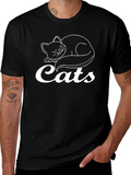 Cats Black T-Shirt - Cute Feline Graphic Tee