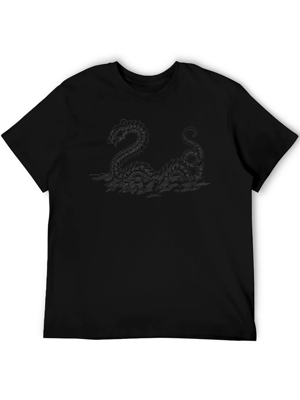 Sea Serpent Graphic T-Shirt - Black