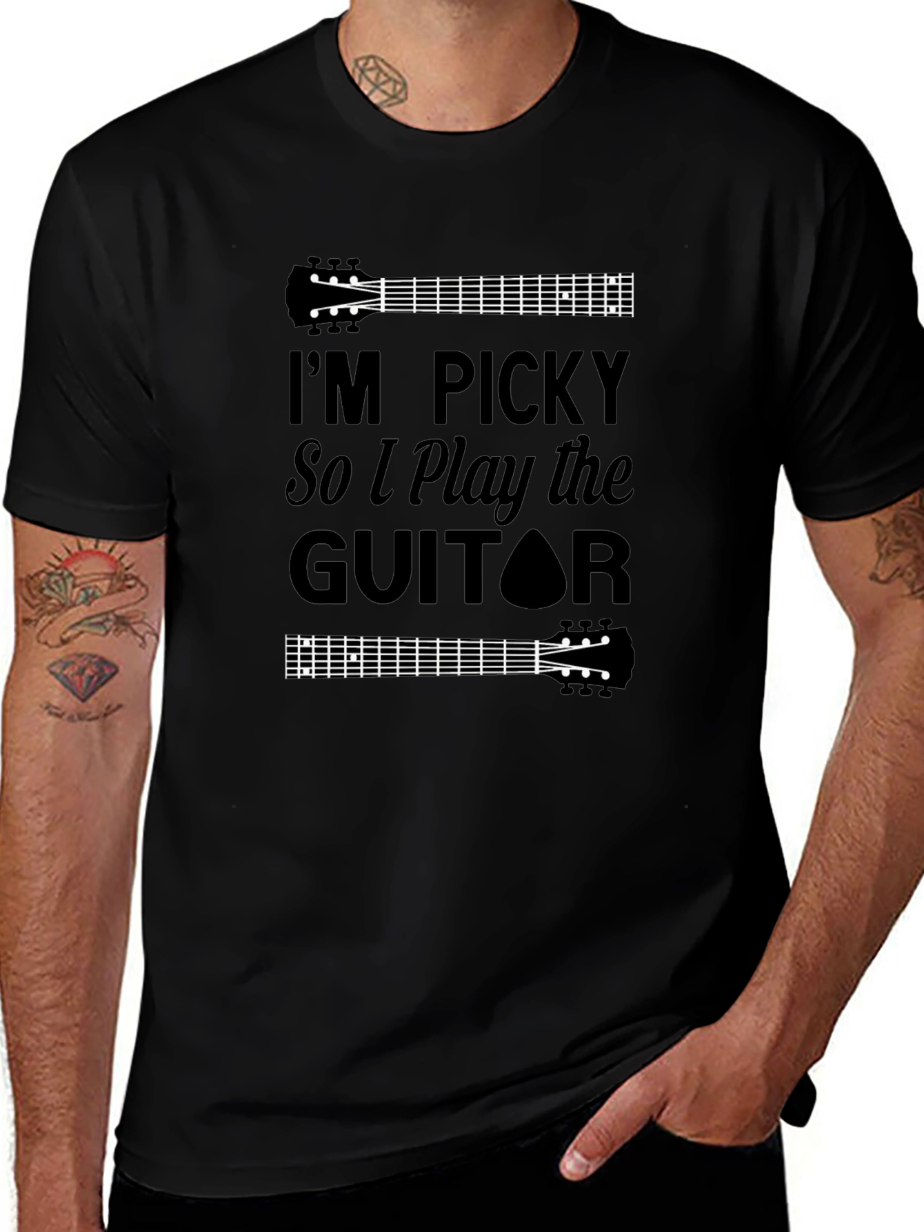 Im Picky Guitar Player Black Tee