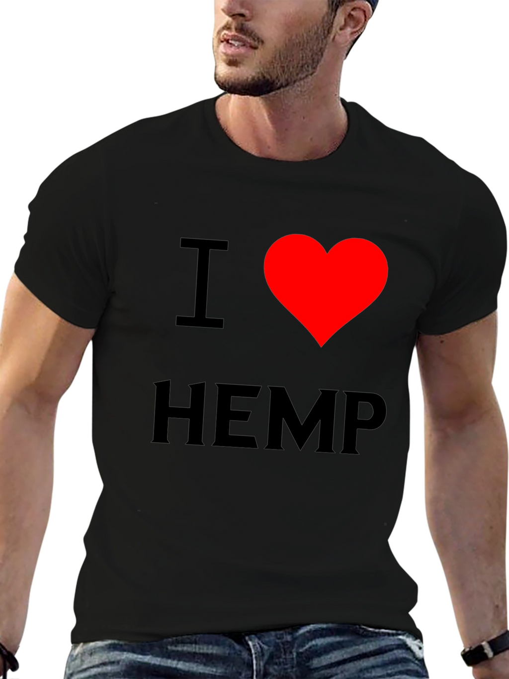I Heart Hemp Black T-Shirt - Love Cannabis Tee