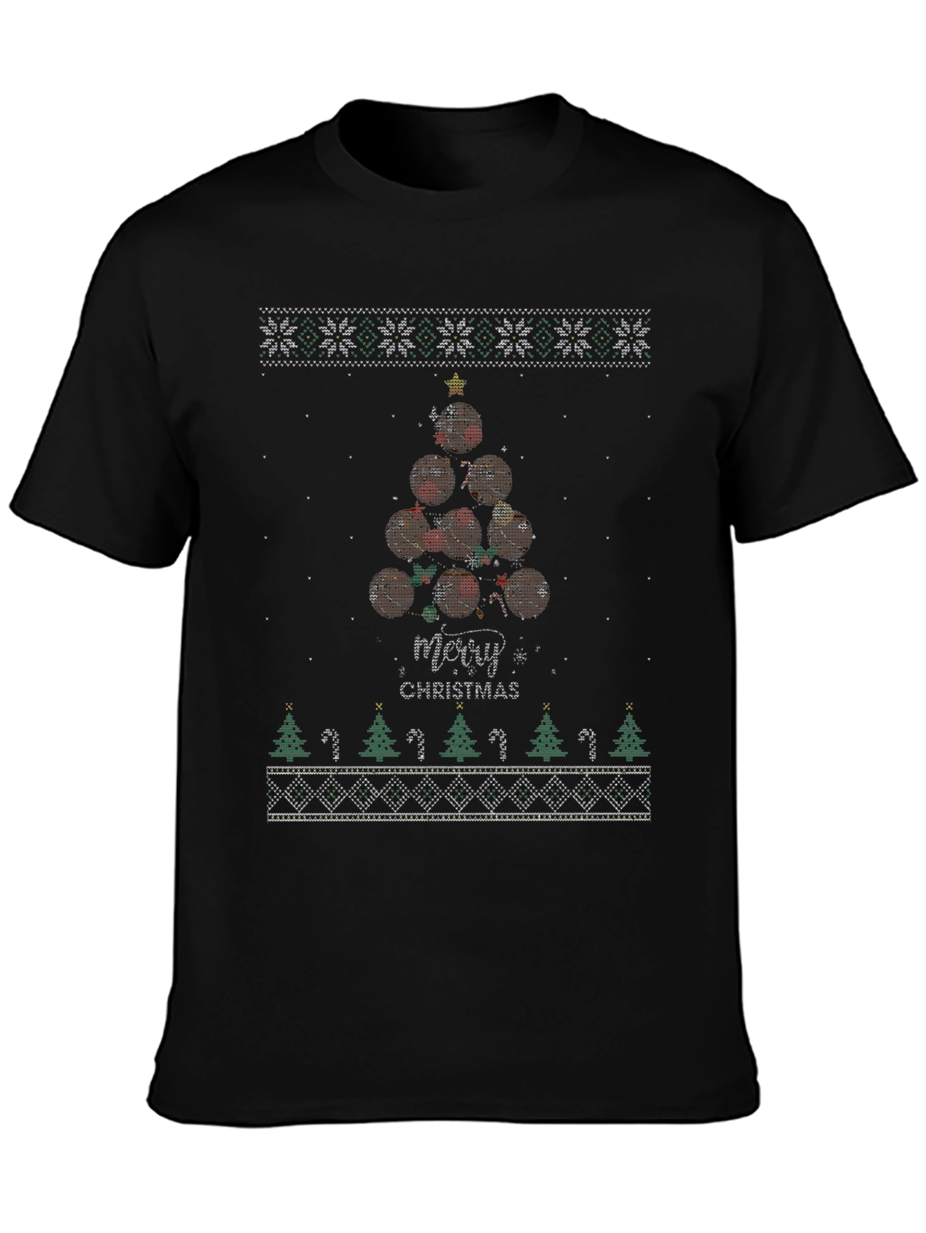 Merry Christmas Meatball Christmas Tree T-Shirt