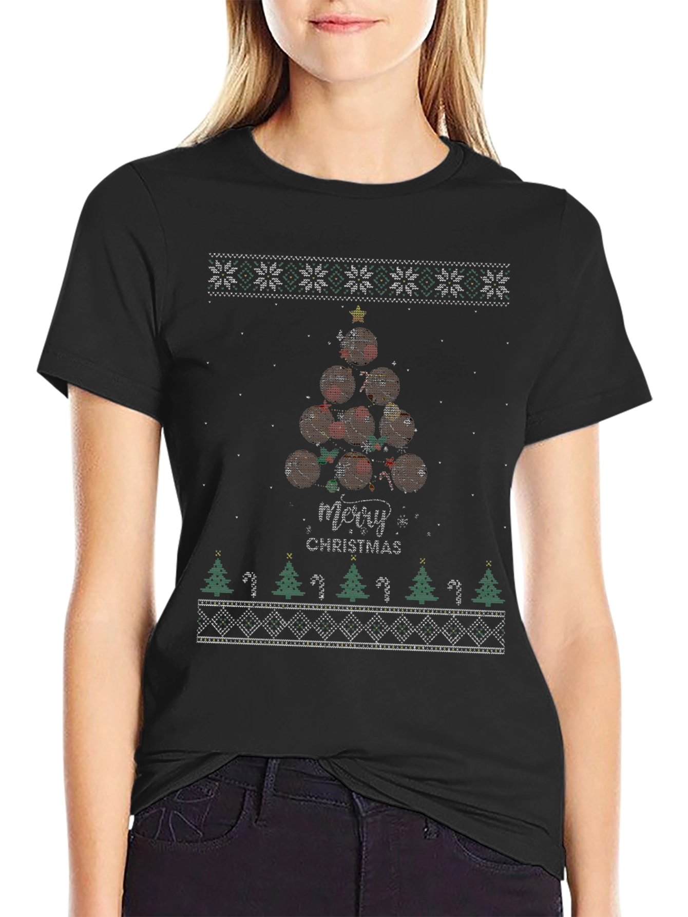 Merry Christmas Meatball Christmas Tree T-Shirt