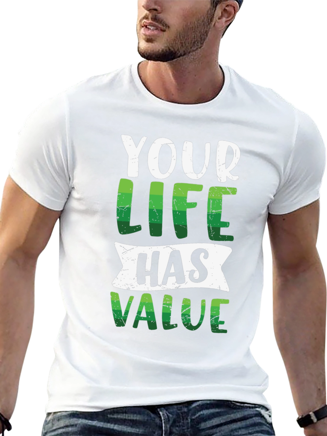 Your Life Has Value Graphic Tee - Black