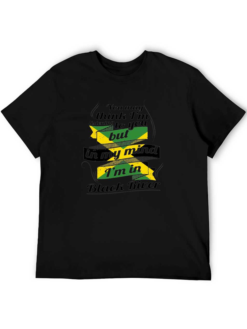 Black T-Shirt Jamaican Black River Mind