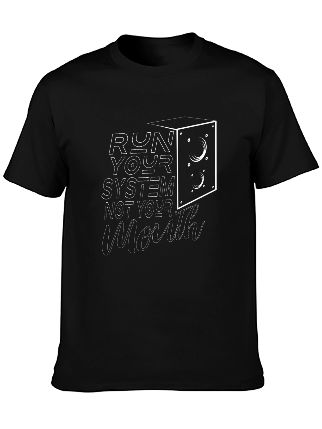 Run Your System Graphic Tee - Black Cotton Blend
