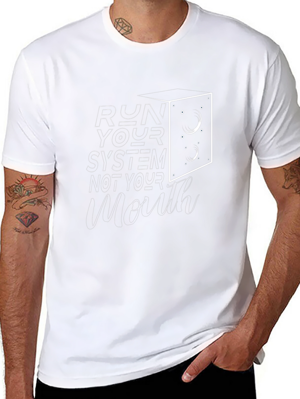 Run Your System Graphic Tee - Black Cotton Blend